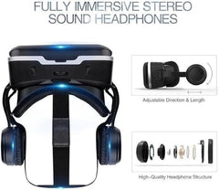 3D VR Glasses for Mobile Phone – Virtual Reality Headset with Anti-Blue Light Protection | Compatible with iPhone & Android (5.0-7.2 Inch) | PC Entertainment & Immersive Experience