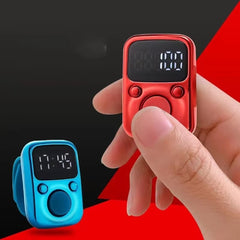Digital LED Finger Tally Counter - Rechargeable Luminous Electronic Clicker for Prayer, Stitch Marker, and Counting Tasks | Compact Handheld Counter with Adjustable Strap & Bright LED Display | Durable and Lightweight Design in Modern Grey Finish