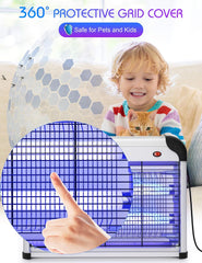 Electric Bug Zapper - 20W UV Mosquito Killer, 2800V Grid, Plug-in Hanging Indoor Insect Trap for Mosquitoes, Flies, Moths