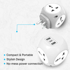 7-in-1 Multi Plug Extension Adapter - 4 Way Cordless Wall Extender with PD Fast Charging, Universal AC Outlets for Home/Office/Travel 100-250V
