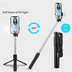Selfie Stick, Bluetooth Extendable Selfie Stick Tripod with Led Light and Portable Tripod Stand Compatible for All iPhone and Android Smartphone