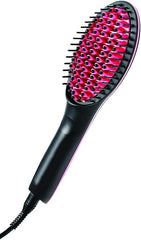Simply Straight Ceramic Hair Straightening Brush | Black/Pink | Safe, Damage-Free Hair Styling