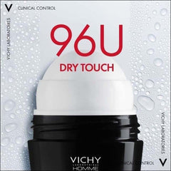 Vichy Homme 72 Hour Anti-Perspirant Deodorant. Long-lasting sweat & odor protection with a soothing effect for men. 50ml.