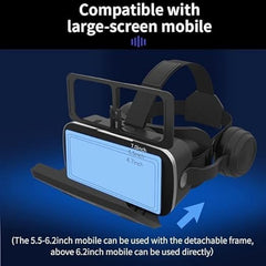 3D VR Glasses for Mobile Phone – Virtual Reality Headset with Anti-Blue Light Protection | Compatible with iPhone & Android (5.0-7.2 Inch) | PC Entertainment & Immersive Experience