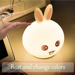 Rabbit Silicone Touch Sensor Night Light | Color Changing Breathing LED Lamp