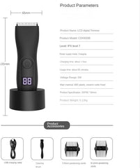 Electric Hair Trimmer and Shaver for Men | Body Groomer for Groin & Ball, Pubic Hair | Replaceable Ceramic Blade