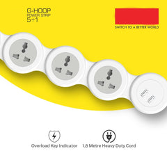 3276 Cuba Power Strip with 2 USB 3.1A, Master Switch, 4 International Sockets, Safety Shutter, 1.8 m Cable – Ideal for Home & Office