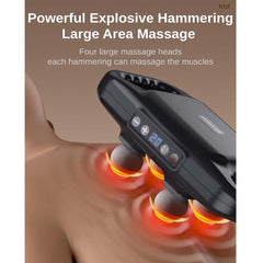 4-Head Massage Gun Deep Tissue - 20 Intensities & 6 Modes, Muscle Massager for Back, Neck, Shoulder, Leg & Body Pain Relief