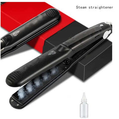 Professional Steam Ceramic Hair Straightener and Curling Iron | 3-in-1 Ionic Vaporizer Hairdressing Styler | Sleek, Smooth, and Versatile