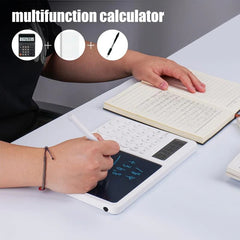 Calculator LCD Writing Tablet | 2-in-1 Digital Notepad and Calculator | Portable Electronic Memo Pad for Office, School, and Home | Eco-Friendly Reusable Screen