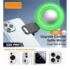 U20 PRO Ring Selfie Light - RGB Clip LED Fill Light with Tripod, Portable Mini Video Lighting for Phone & Camera (Black)