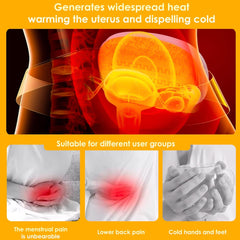 Electric Heating Pad for Cramps - Upgraded Portable Cordless Heating Pad with Adjustable Heat, Soft White Design