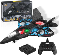 RC Aeroplane 2.4GHz Remote Controlled Fighter Plane | L0712 Quadcopter Floating Aeroplane Toy with Colored LED Lights | USB Rechargeable RTF RC Plane for Beginners, Kids, and Adults | Durable, Lightweight, and Easy to Fly Aircraft