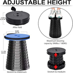 Portable Telescopic Stool - Lightweight Folding Seat for Camping, Fishing & Travel (397lb Capacity)