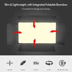 LED-800 LED Video Light – Professional Photography Light Panel for Studio and On-Location Shooting