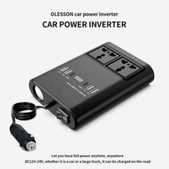 150W Universal Car Inverter - Multi-Port Travel Adapter with USB & AC Outlet for Global Use