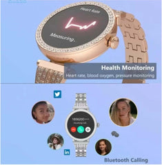 GT10 Diamond Smartwatch | 1.2" AMOLED Display | Heart Rate, Sleep, and Menstrual Tracking | Compatible with Android & iOS | Elegant, High-Performance Smartwatch for Women