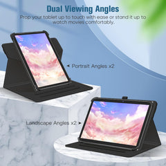 360° Rotating Case for Universal 10/11-inch" Tablets - Premium Leather w/Auto Sleep/Wake & Multi-Angle Stand (Multi Colour)