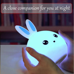 Rabbit Silicone Touch Sensor Night Light | Color Changing Breathing LED Lamp