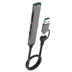 Type-C USB-A 5-in-2 Hub – USB 3.0 and USB 2.0 Accessories for PC and Computer