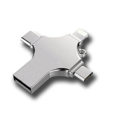 128 GB 4-in-1 USB 3.0 - Compatible with iPhone, Android, iPad, Mac, PC, Galaxy S, Windows | Fast USB A, USB C, Micro USB & iPhone Connector | High-Speed Thumb Drive, Jump Drive, Memory Stick, Portable Hard Drive