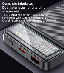 YP57 Fast Charging Power Bank – 10000mAh with 15W + USB 22.5W, Transparent Window Battery Display