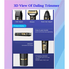 3-in-1 Professional Hair Clippers for Men - Electric Hair Clipper, Nose Trimmer, and Eyebrow Grooming Kit with Durable Stainless Steel Design