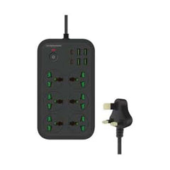 Protector Power Strip – 3000W, 6 Outlets with PD 4-USB Ports and Extension Cord for Multiple Devices