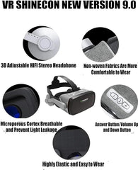 3D Glasses Virtual Reality Helmet – VR Goggles with Lens for an Immersive Experience | Compatible with iPhone & Android Smartphones | Ultimate VR Adventure