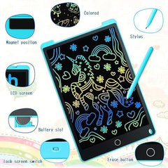 12 Inch LCD Writing Tablet | Magnetic Drawing Pad for Kids | Educational Doodle Board Toy for 2-6+ Year Olds | Blue