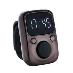 Digital LED Finger Tally Counter - Rechargeable Luminous Electronic Clicker for Prayer, Stitch Marker, and Counting Tasks | Compact Handheld Counter with Adjustable Strap & Bright LED Display | Durable and Lightweight Design in Modern Grey Finish