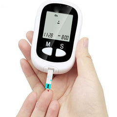 Blood Glucose Meter Large screen diabetes testing kit with tiny blood sample & coding. Essential diabetic supplies for monitoring.