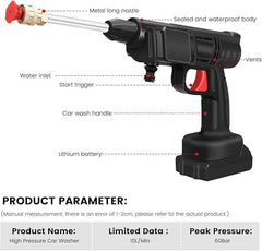 20000mAh Cordless High Pressure Washer Spray Gun | Car Wash and Cleaning Machine | Compatible with Makit 18V Battery
