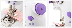 Sewing Machine for Beginners | Kids Handheld Portable Electric Mini Sewing Machine with Extension Table & Dual Speed | Crafting & Mending Machine with Lights & Foot Pedal for Household Use