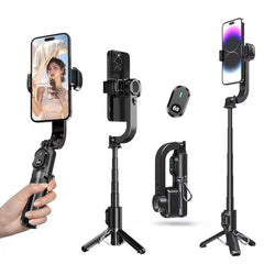 Q-30 Gimbal Stabilizer - 3-Axis AI Handheld Stabilizer with Selfie Stick & Tripod for Smartphones (ABS & Aluminum)
