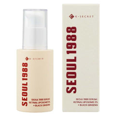 K-Secret SEOUL 1988 Serum with Retinal Liposome 2% & Black Ginseng – Anti-Aging, Wrinkle Care, Brightening & Firming Korean Face Serum 30ml