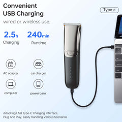MHT-779 Rechargeable Hair Clipper - Professional Rotary Motor, 300min Runtime, LED Display